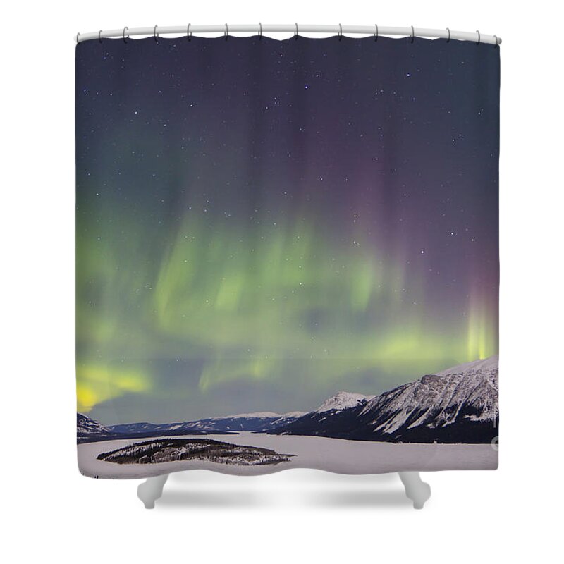 Horizontal Shower Curtain featuring the photograph Aurora Borealis Over Bove Island #1 by Joseph Bradley