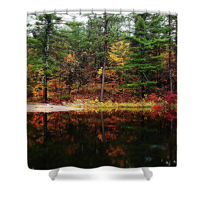 French River Shower Curtain featuring the photograph Autumn Colors #2 by Debbie Oppermann