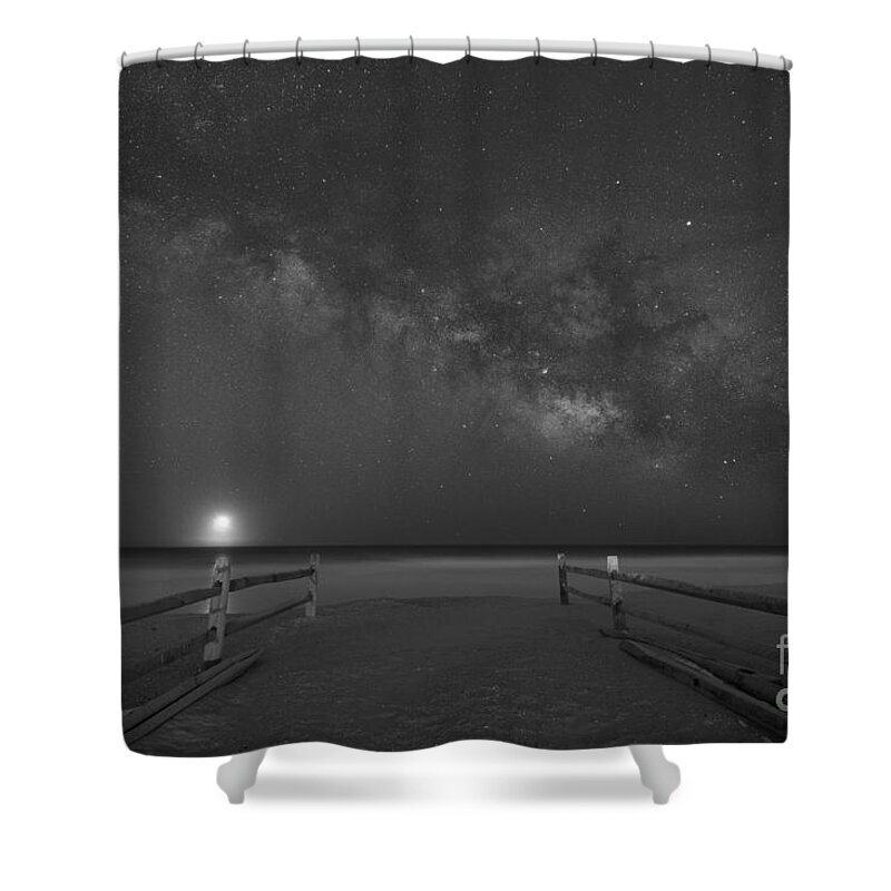 Avalon Shower Curtain featuring the photograph Avalon New Jersey Milky Way Rising #1 by Michael Ver Sprill