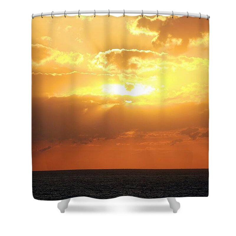 Water Shower Curtain featuring the photograph Bahamas Sunset #1 by Mike Dunn