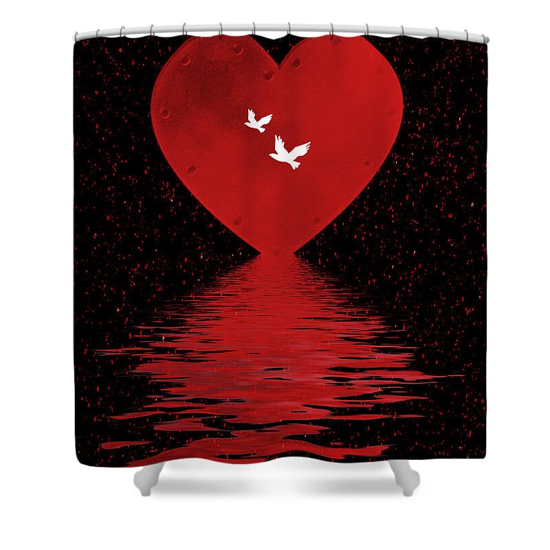 Heart Shower Curtain featuring the digital art Be Mine by Cathy Kovarik