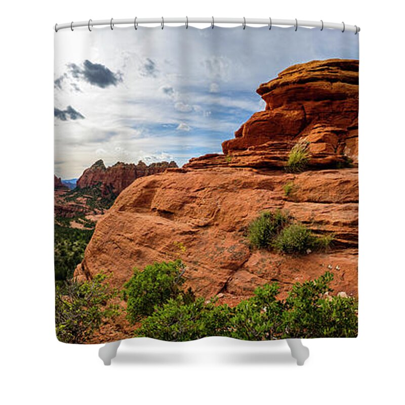 Arizona Shower Curtain featuring the photograph Beautiful Sedona Panorama by Raul Rodriguez