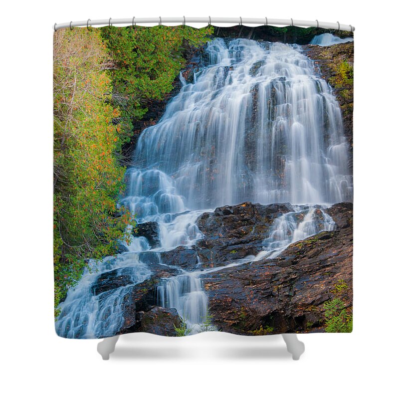 New England Shower Curtain featuring the photograph Beaver Brook Falls #1 by Brenda Jacobs