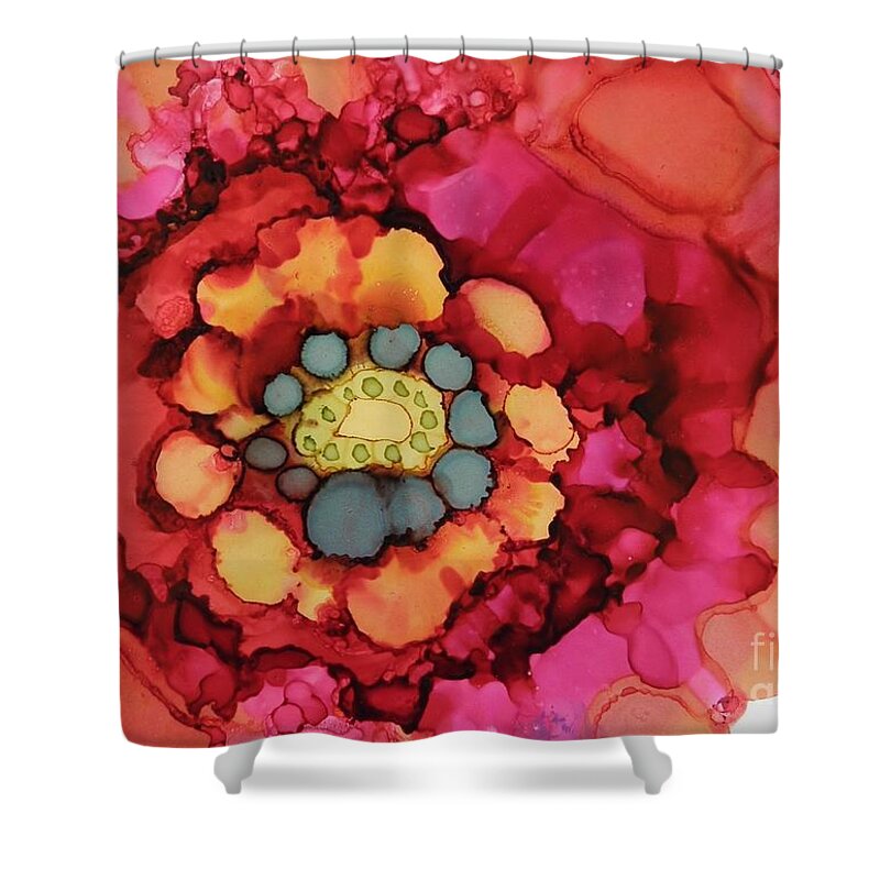 Alcohol Ink Shower Curtain featuring the painting Beloved by Beth Kluth