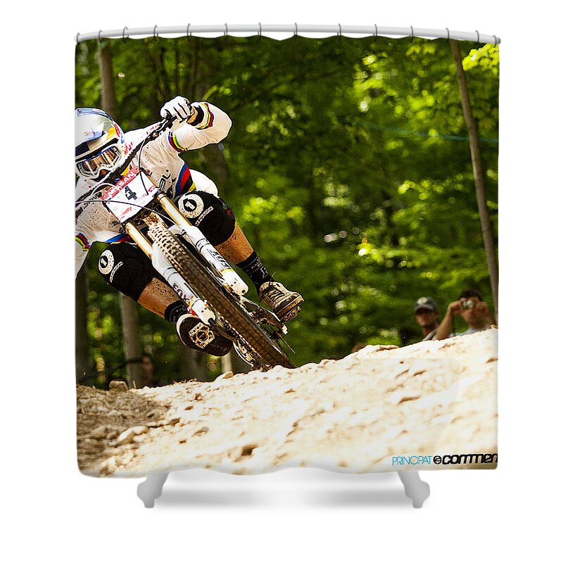 Bicycle Shower Curtain featuring the digital art Bicycle #1 by Maye Loeser