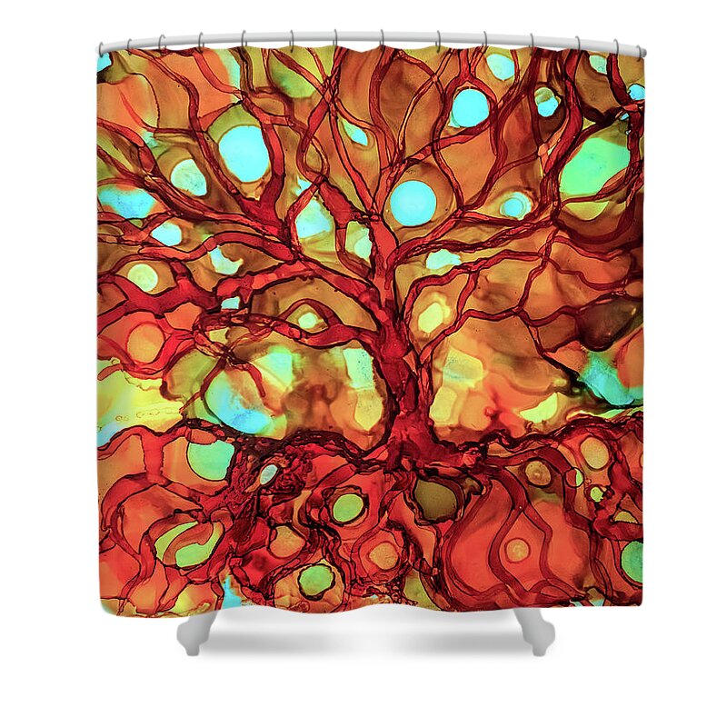 Big Tree Shower Curtain featuring the painting Big Tree #2 by Lilia S