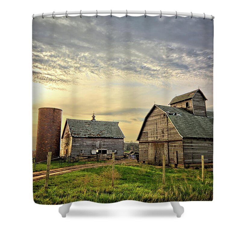 Barn Shower Curtain featuring the photograph Birch Avenue Farm #1 by Bonfire Photography