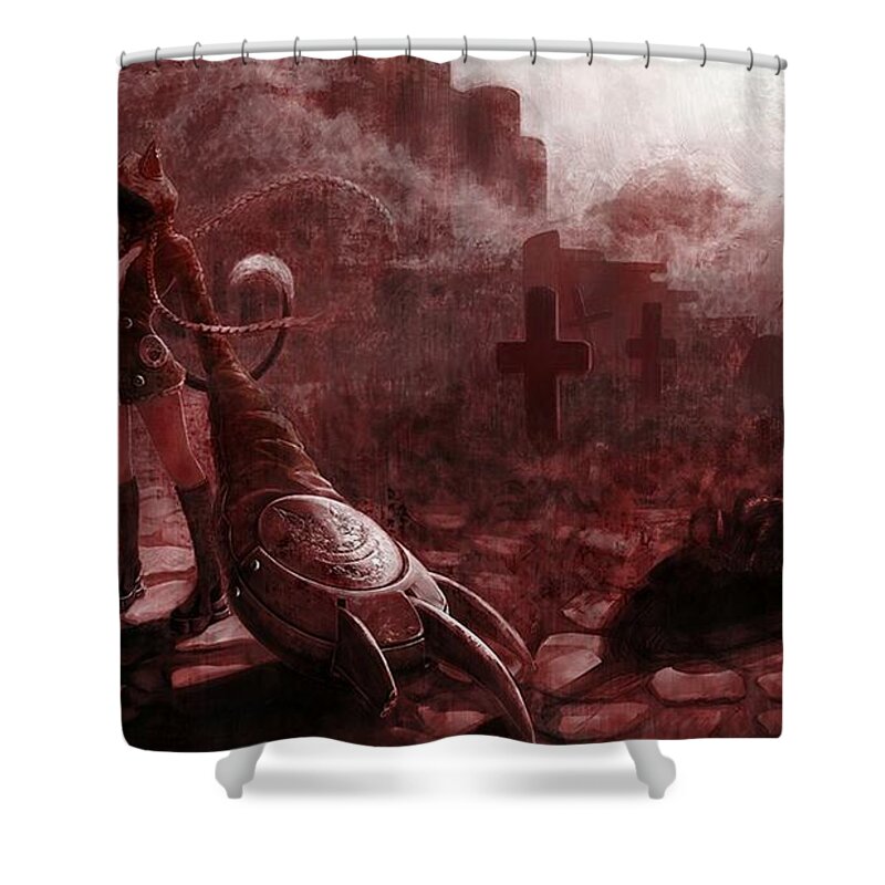 Blazblue Shower Curtain featuring the digital art Blazblue #1 by Maye Loeser