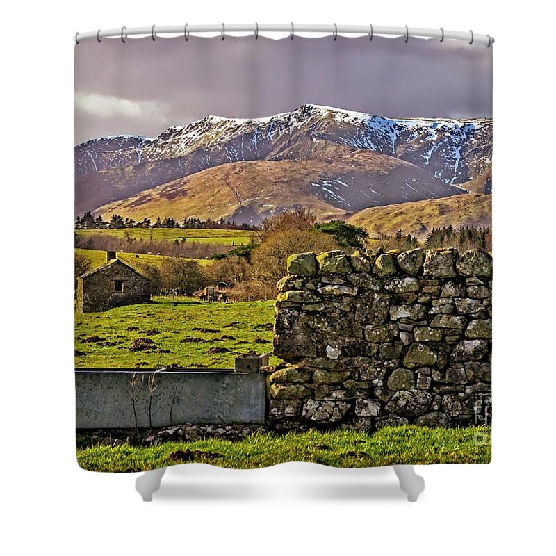 Blencathra Shower Curtain featuring the photograph Blencathra Mountain Lake District #1 by Martyn Arnold