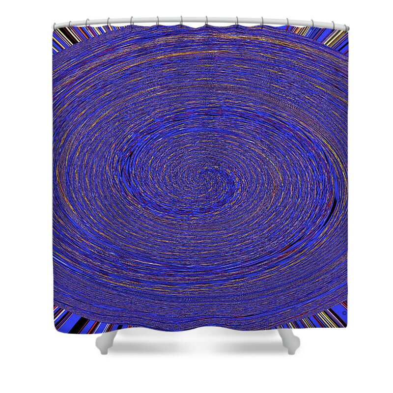 Blue Twirl Abstract Shower Curtain featuring the digital art Blue Twirl Abstract #1 by Tom Janca