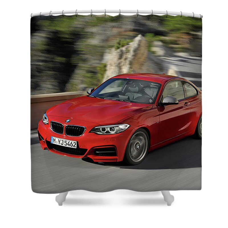 Bmw 2 Series Shower Curtain featuring the digital art BMW 2 Series #1 by Super Lovely