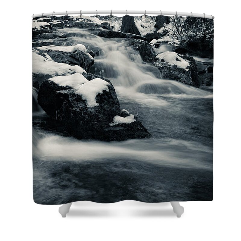 Waterfall Shower Curtain featuring the photograph Bodefall, Harz #2 by Andreas Levi