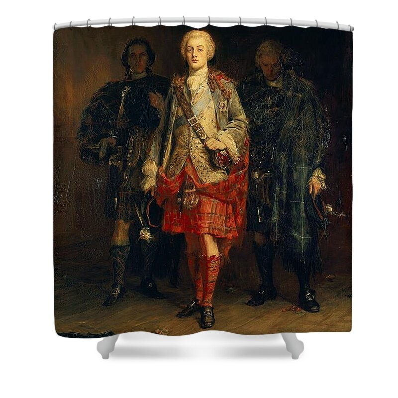 John Pettie - Bonnie Prince Charlie Shower Curtain featuring the painting Bonnie Prince Charlie #1 by MotionAge Designs