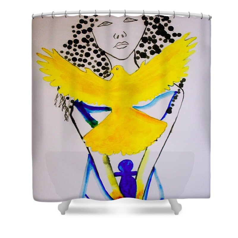 Jesus Shower Curtain featuring the painting Born Again #1 by Gloria Ssali
