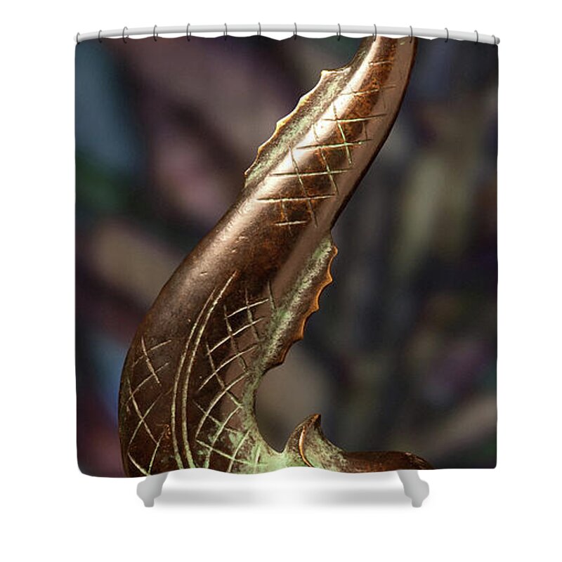 Bronze Shower Curtain featuring the photograph Bronze Dolphin #1 by WB Johnston