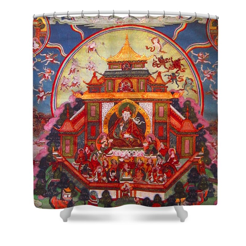 Buddhism Shower Curtain featuring the painting Buddhist Painting #6 by Steve Fields