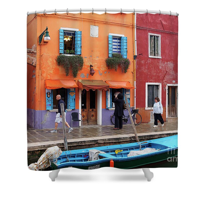 Burano Shower Curtain featuring the photograph Burano Italy #1 by Louise Heusinkveld