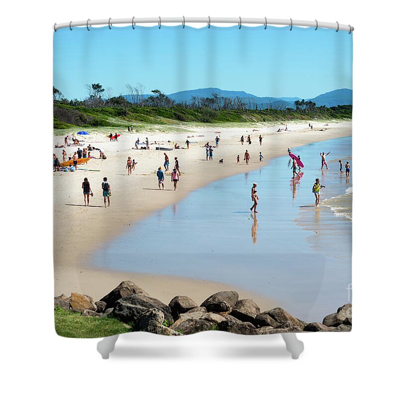 2017 Shower Curtain featuring the photograph Byron bay Main beach #1 by Andrew Michael