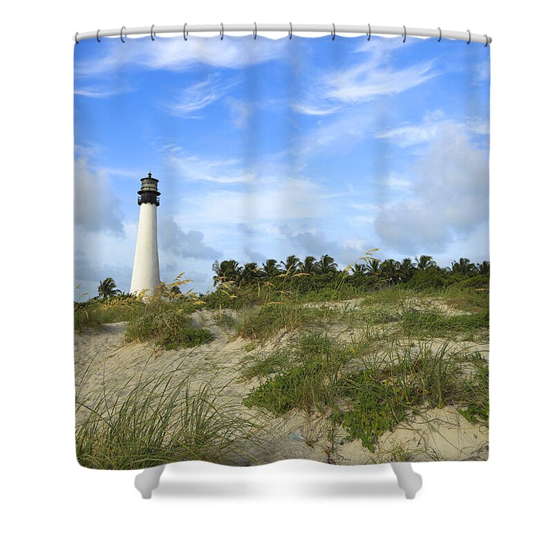 Cape Shower Curtain featuring the photograph Cape Florida Lighthouse #1 by Sean Allen