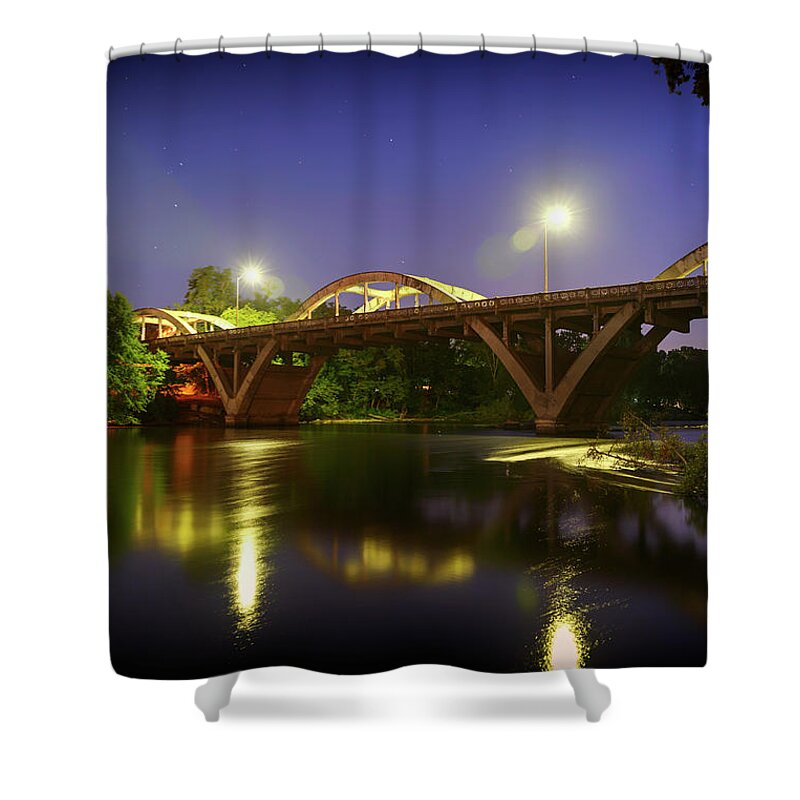 Water Shower Curtain featuring the photograph Caveman Bridge #1 by Cat Connor