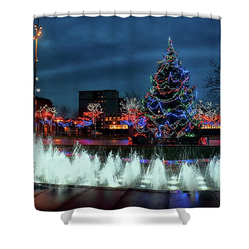 Christmas Lights Shower Curtain featuring the photograph Christmas Lights #1 by Jeff Townsend
