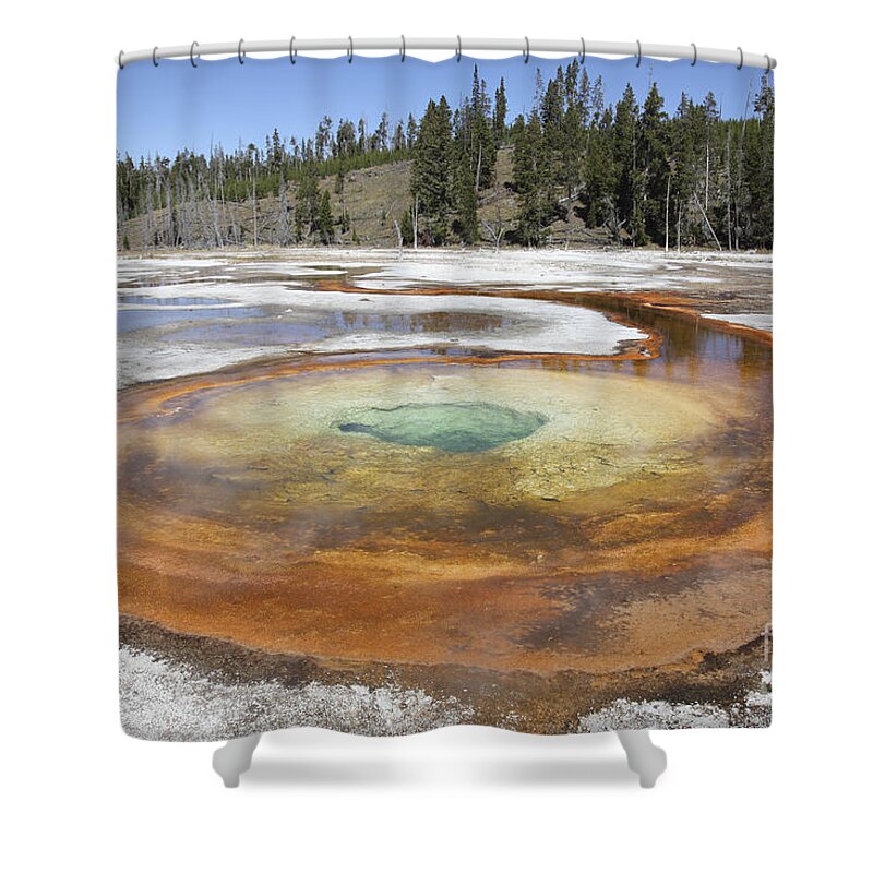 Unesco Shower Curtain featuring the photograph Chromatic Pool Hot Spring, Upper Geyser #1 by Richard Roscoe