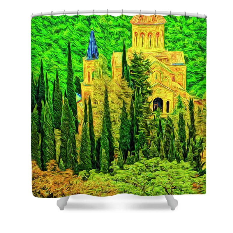 Georgia Shower Curtain featuring the photograph Church in the Forest #1 by Dennis Cox