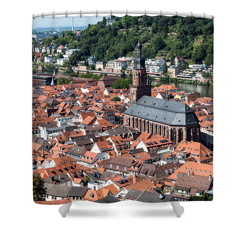 Heidelberg Shower Curtain featuring the photograph Cityscape of Heidelberg in Germany #1 by Michalakis Ppalis