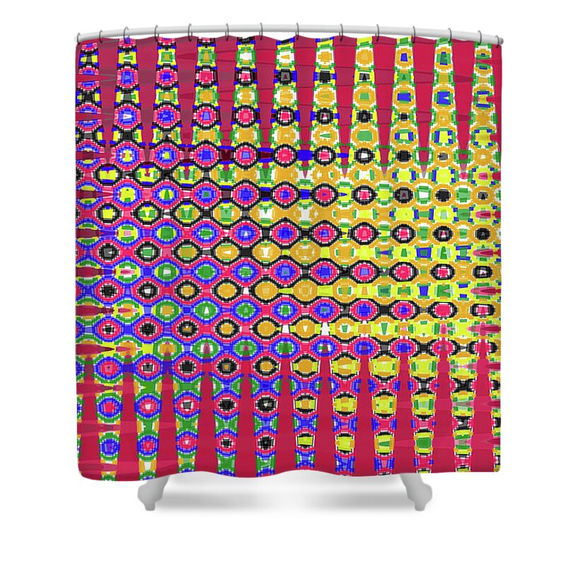 Color Squares Abstract Shower Curtain featuring the digital art Color Squares Abstract #1 by Tom Janca