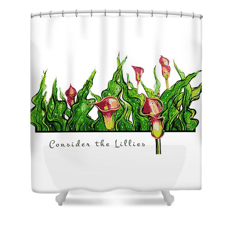 Oil Painting Shower Curtain featuring the painting Consider the Lillies #1 by Ian Anderson