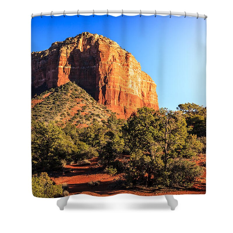 America Shower Curtain featuring the photograph Courthouse Butte #1 by Alexey Stiop