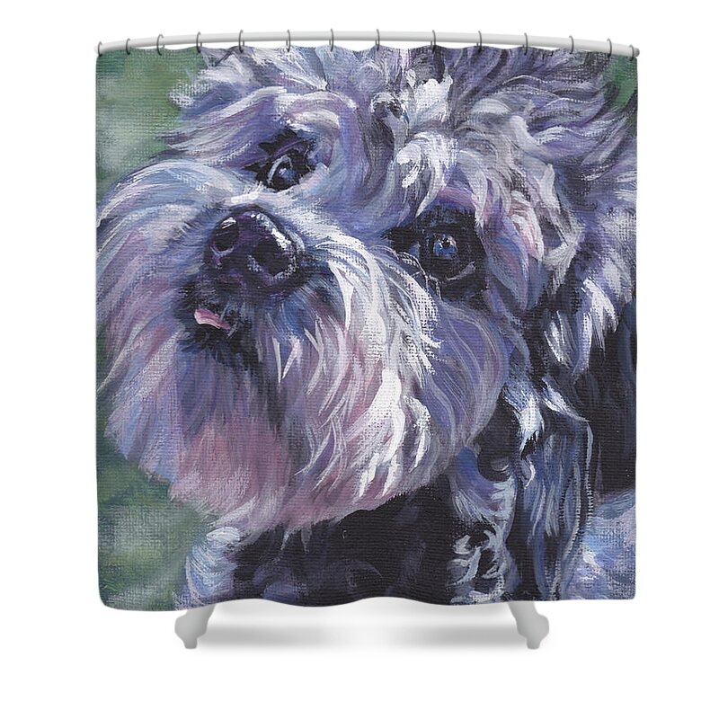 Dandie Dinmont Terrier Shower Curtain featuring the painting Dandie Dinmont Terrier #1 by Lee Ann Shepard