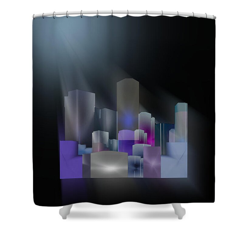 Abstract Shower Curtain featuring the digital art Dark Sky #1 by John Krakora