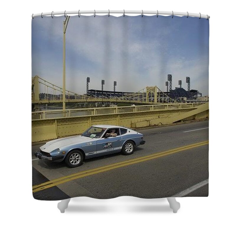 Datsun Shower Curtain featuring the photograph Datsun #1 by Jackie Russo