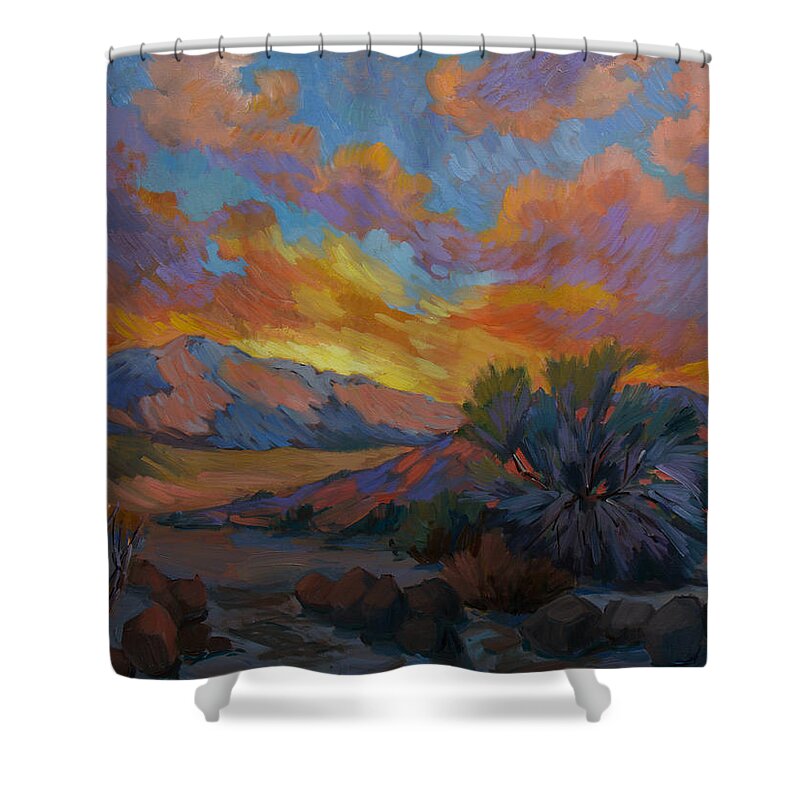 Desert Shower Curtain featuring the painting Desert Sunrise #2 by Diane McClary