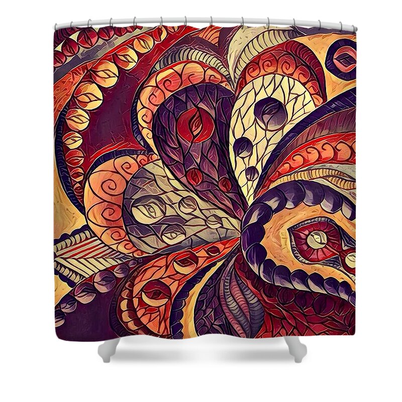 Abstracts Shower Curtain featuring the digital art Digital abstract 2 #1 by Megan Walsh
