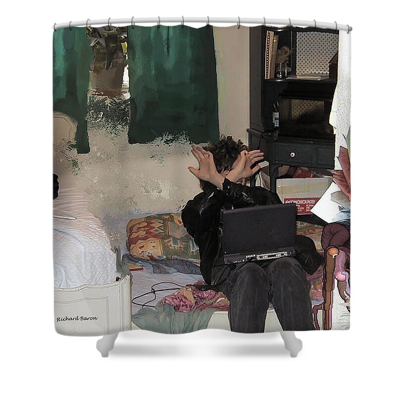 Altered Shower Curtain featuring the photograph Don't Look At Me by Richard Baron