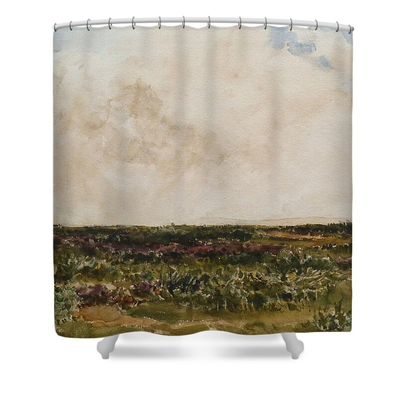 Thomas Collier Shower Curtain featuring the painting Dorset Landscape #1 by MotionAge Designs