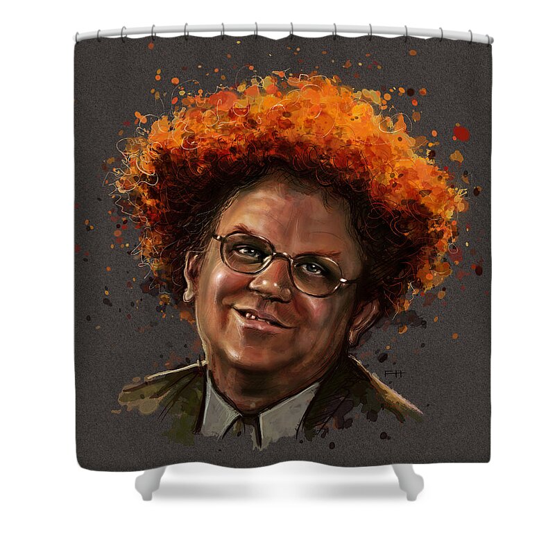 Dr. Steve Brule Shower Curtain featuring the painting Dr. Steve Brule by Fay Helfer