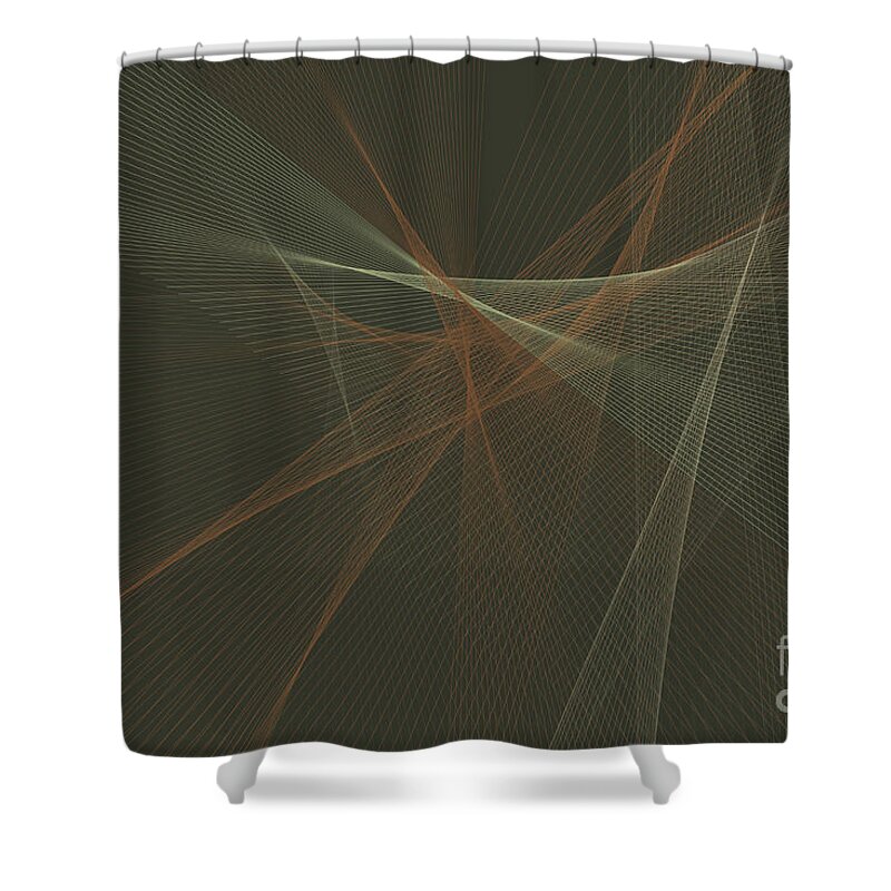 Abstract Shower Curtain featuring the digital art Dust Computer Graphic Line Pattern by Frank Ramspott