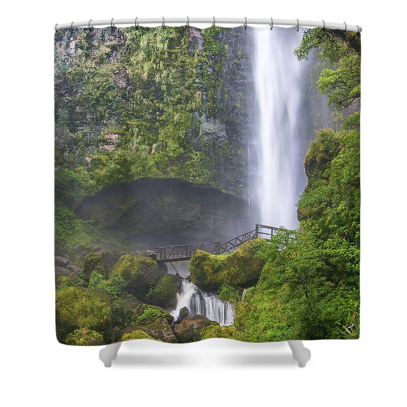 Waterfalls Shower Curtain featuring the photograph El Charro Waterfalls, Ecuador #1 by Robert McKinstry