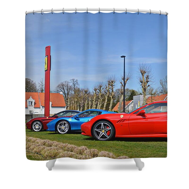 Ferrari Shower Curtain featuring the photograph Ferrari California #1 by Sportscars OfBelgium