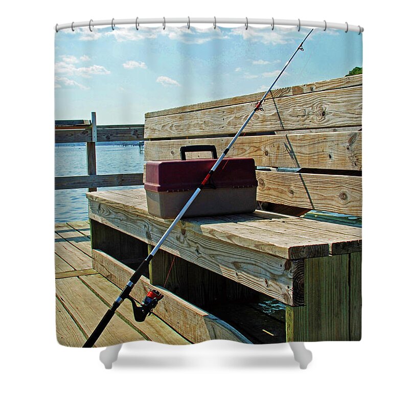 Fishing Shower Curtain featuring the photograph Fishin' Pole by Kay Lovingood