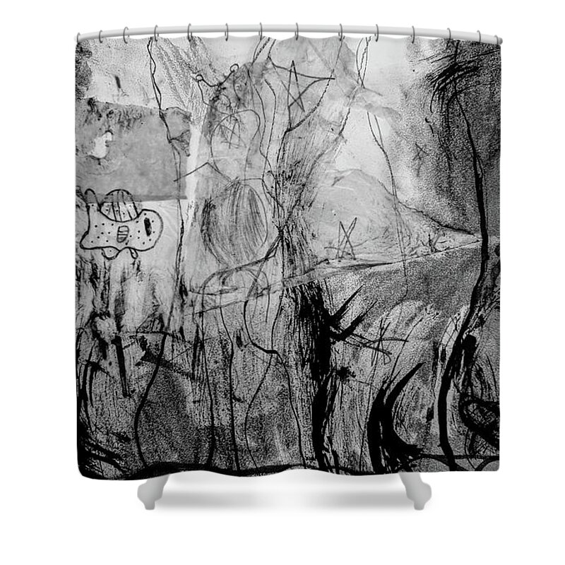  Shower Curtain featuring the painting Fishing Around by Abigail White