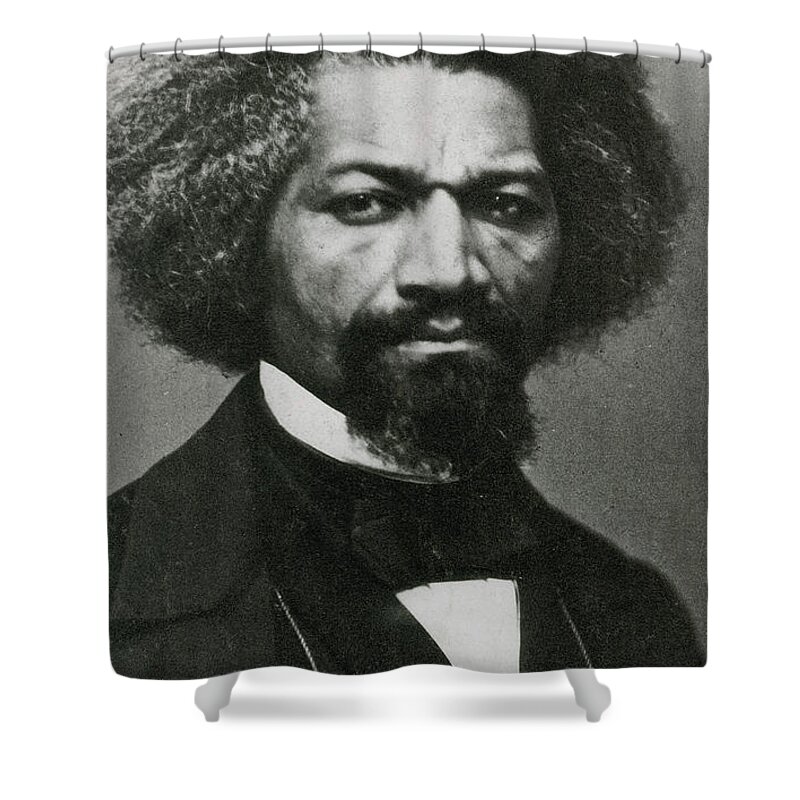 History Shower Curtain featuring the photograph Frederick Douglass, African-american #1 by Photo Researchers