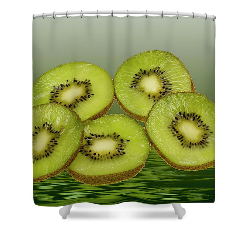Fresh Fruit Shower Curtain featuring the photograph Fresh Kiwi fruits #1 by David French