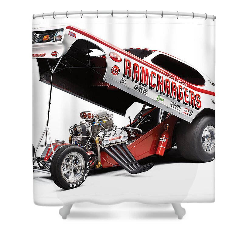 Funny Car Shower Curtain featuring the photograph Funny Car #1 by Mariel Mcmeeking