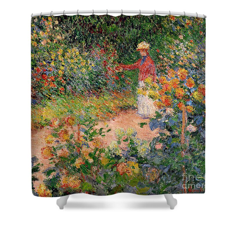 Garden Shower Curtain featuring the painting Garden at Giverny by Claude Monet