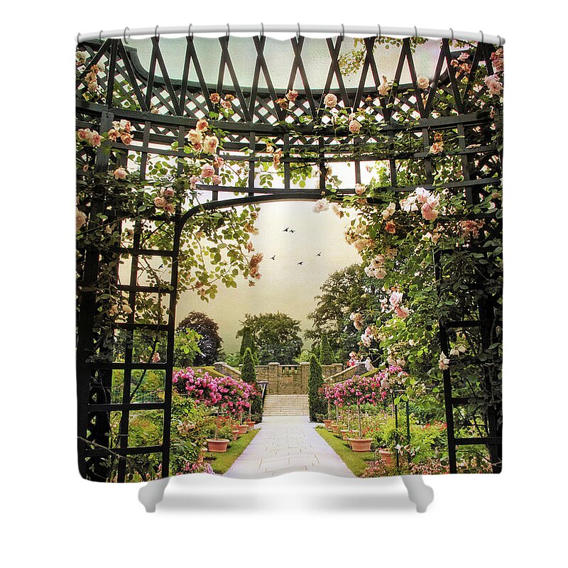 Garden Gazebo Shower Curtain featuring the photograph Garden Gazebo #1 by Jessica Jenney
