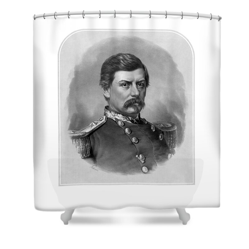 George Mcclellan Shower Curtain featuring the mixed media General George McClellan by War Is Hell Store
